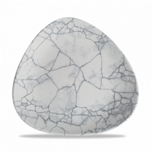 Assiette coupe plate triangulaire pearl grey porcelaine Ø 22,9 cm Kintsugi Churchill