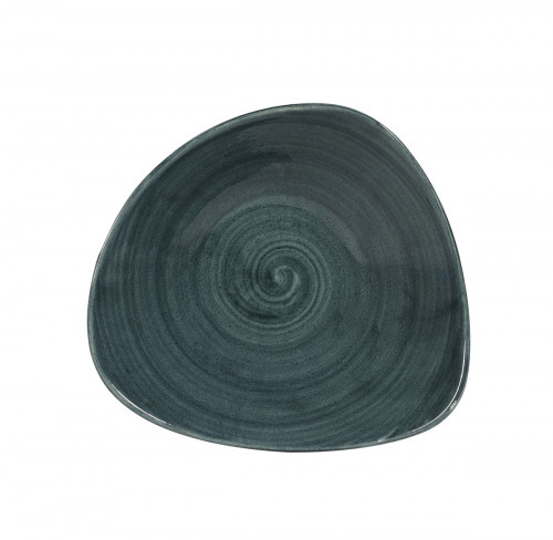 Assiette plate triangulaire Rustic Teal porcelaine 22,9 cm Stonecast Patina Churchill