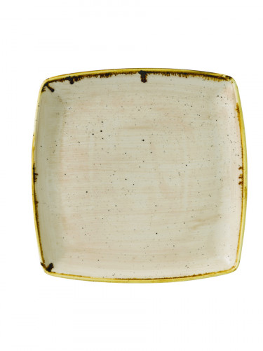 Assiette plate carré Nutmeg Cream porcelaine 26x26 cm Stonecast Churchill