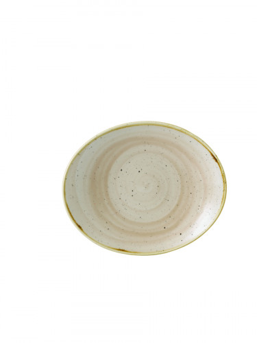 Assiette plate ovale Nutmeg Cream porcelaine 19,2x16 cm Stonecast Churchill