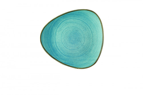 Assiette plate triangulaire Raw Teal porcelaine 26,5 cm Stonecast Raw Churchill