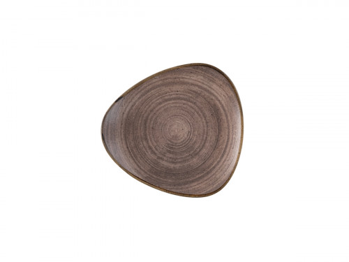 Assiette plate triangulaire Raw Brown porcelaine 26,5 cm Stonecast Raw Churchill