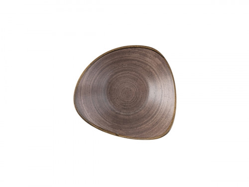Assiette plate triangulaire Raw Brown porcelaine 22,9 cm Stonecast Raw Churchill