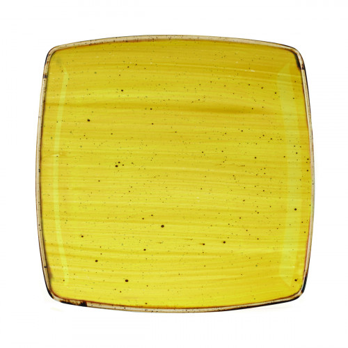 Assiette plate carré Mustard porcelaine 26 cm Stonecast Churchill