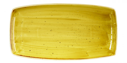 Assiette plate rectangulaire Mustard porcelaine 34,5x18,5 cm Stonecast Churchill