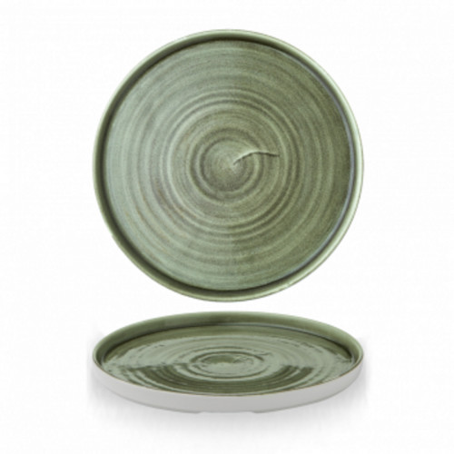 Assiette à bord droit rond burnished green porcelaine Ø 26 cm 31,1 cm Stonecast Patina Churchill