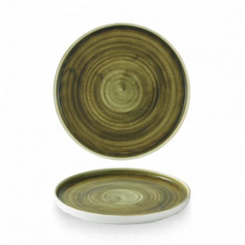 Assiette à bord droit rond olive porcelaine Ø 21 cm Stonecast Patina Churchill