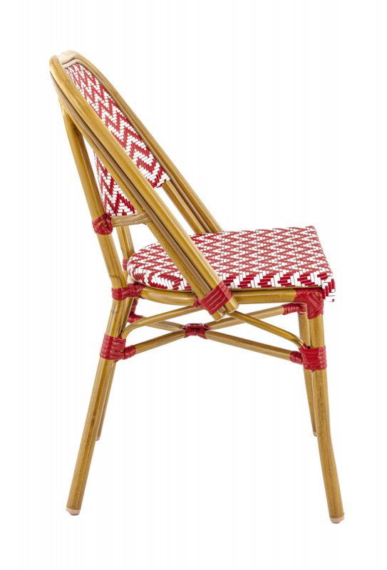 Chaise de terrasse rouge 86 cm x 46x54,5 mm Louvre