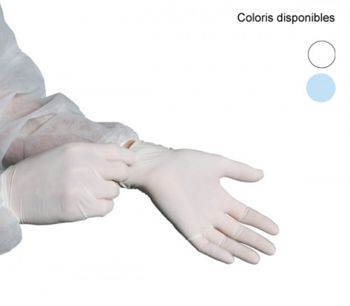 Gants latex blanc M (100 pièces)