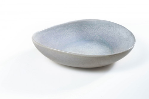 Assiette coupe creuse triangulaire gris porcelaine 22,8x20,03 cm Tama Astera