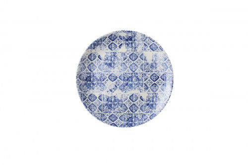 Assiette coupe plate rond bleu porcelaine Ø 26 cm Porto Dudson