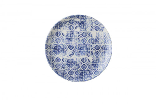 Assiette coupe plate rond bleu porcelaine Ø 28,8 cm Porto Dudson
