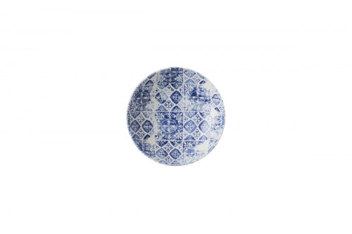 Assiette coupe creuse rond bleu porcelaine Ø 18,2 cm Porto Dudson