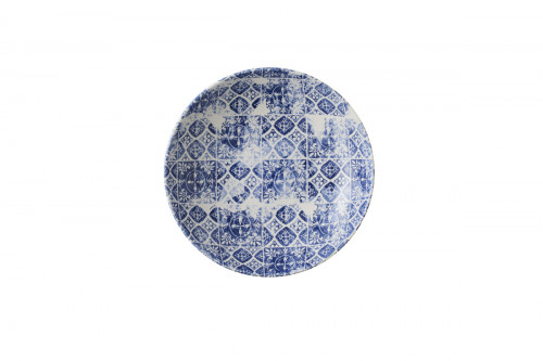 Assiette coupe creuse rond bleu porcelaine Ø 24,8 cm Porto Dudson