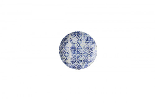 Assiette coupe plate rond bleu porcelaine Ø 16,5 cm Porto Dudson