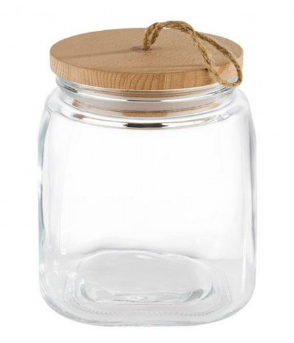 Pot avec couvercle transparent en verre 14x14x17 cm Woody Aps