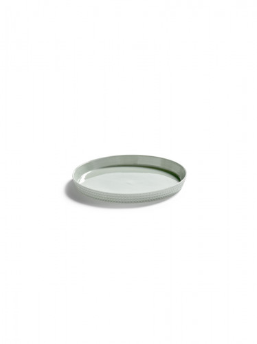 Assiette coupe plate rond vert porcelaine Ø 16 cm Nido Serax