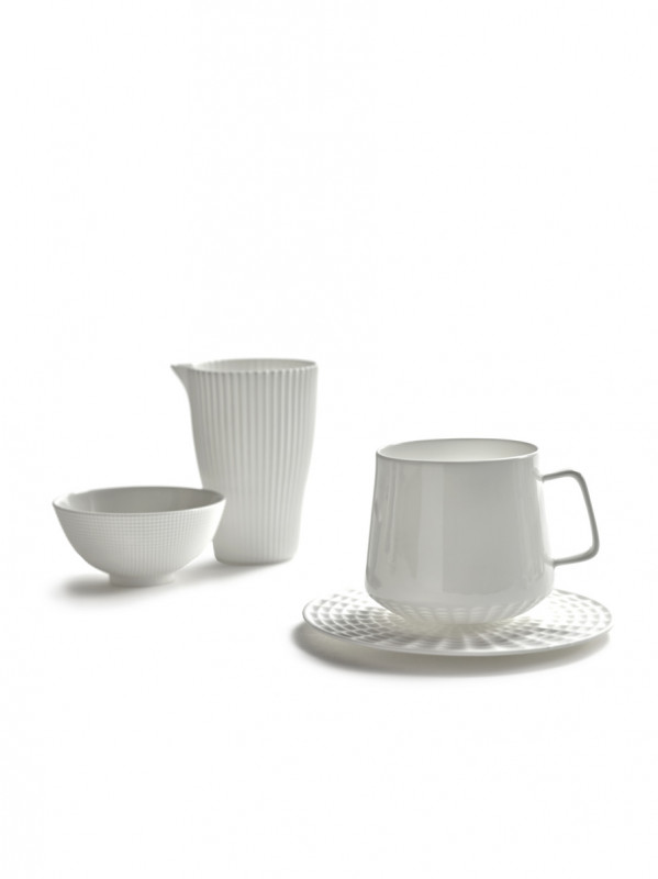 Sous tasse à café rond blanc porcelaine Ø 13,8 cm Nido Serax