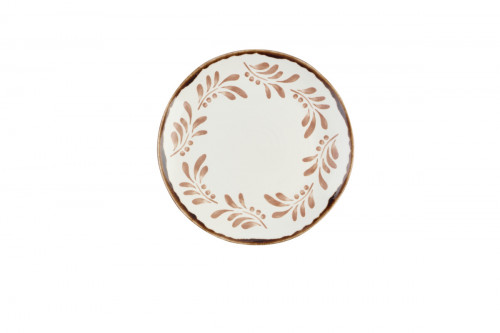 Assiette plate irrégulier blanc porcelaine Ø 23 cm Harvest Mediterranean Dudson