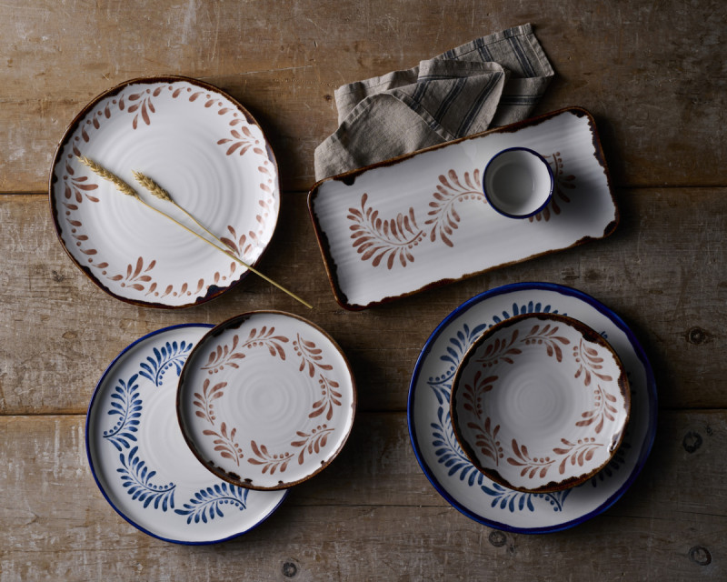 Assiette plate organique terracotta porcelaine vitrifiée Ø 23 cm Harvest Mediterranean Dudson