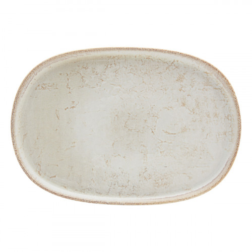 Assiette ovale beige grès 33x22,5 cm Sand Accolade