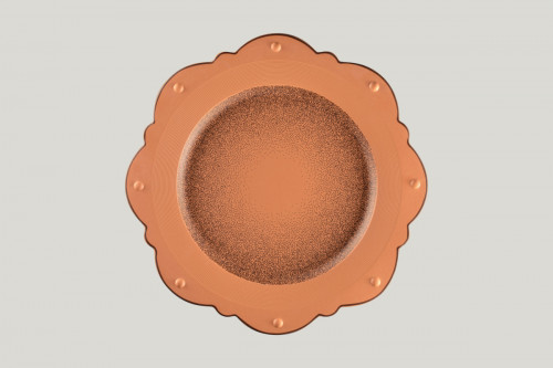Assiette plate octogonal Tero Décor Denia porcelaine Ø 33,1 cm Earth Rak