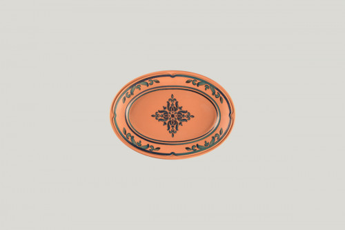 Assiette plate ovale Tero Décor Ostia porcelaine 38,2x26,9 cm Earth Rak