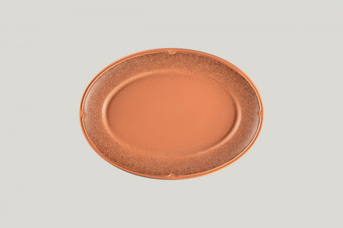 Assiette plate ovale Tero Décor Denia porcelaine 38,2x26,9 cm Earth Rak