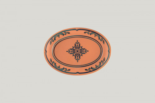Assiette plate ovale Tero Décor Ostia porcelaine 26x18,6 cm Earth Rak
