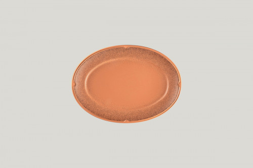Assiette plate ovale Tero Décor Denia porcelaine 26x18,6 cm Earth Rak