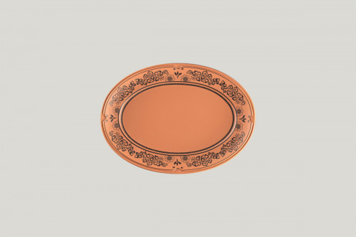 Assiette plate ovale Tero Décor Alexandria porcelaine 26x18,6 cm Earth Rak