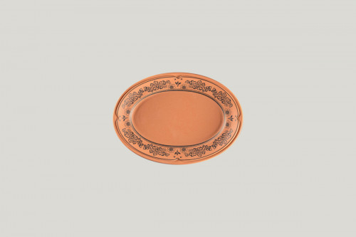 Assiette plate ovale Tero Décor Alexandria porcelaine 22x14,1 cm Earth Rak