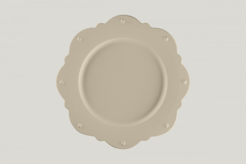 Assiette plate octogonal Argila Décor Epura porcelaine Ø 33,1 cm Earth Rak
