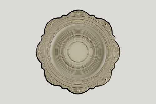 Assiette plate octogonal Argila Décor Larissa porcelaine Ø 33,1 cm Earth Rak