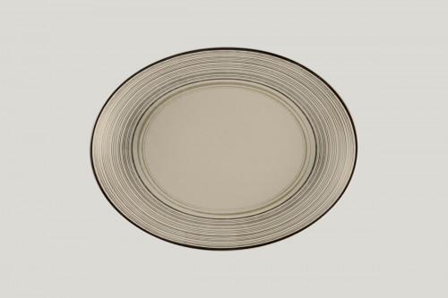 Plat ovale Argila Décor Larissa porcelaine 36 cm Earth Rak