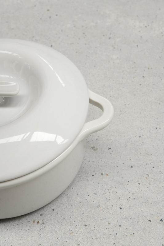 Cocotte avec couvercle pour induction rond Blanc albâtre porcelaine Ø 31 cm Bombance Revol