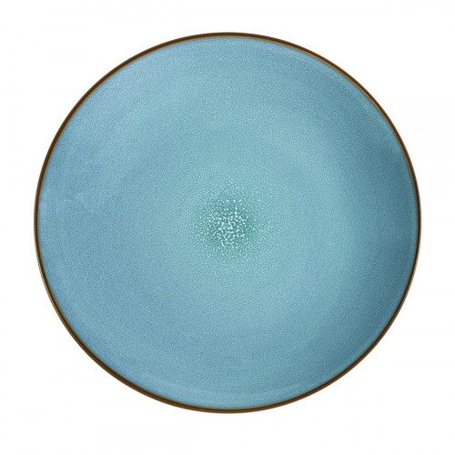 Assiette coupe plate rond turquoise grès Ø 26,5 cm Feeling Medard De Noblat