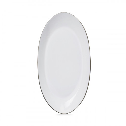 Assiette coupe à fond plat ovale blanc cumulus porcelaine 24x13 cm Equinoxe Revol