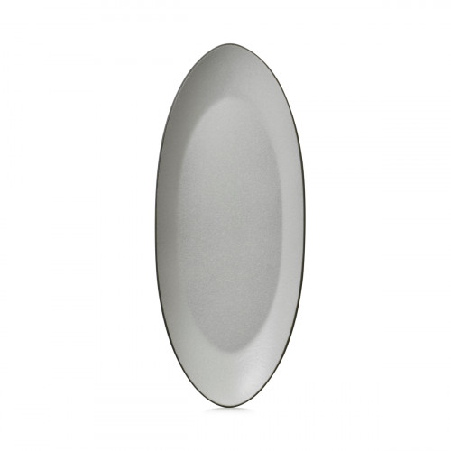 Assiette coupe à fond plat ovale poivre porcelaine 36x16 cm Equinoxe Revol