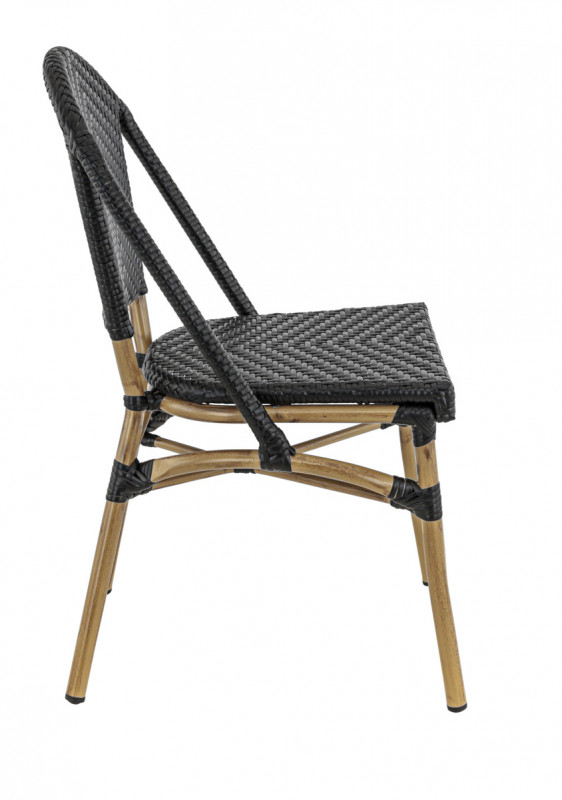 Chaise de terrasse noir 88x46x57 cm Villette
