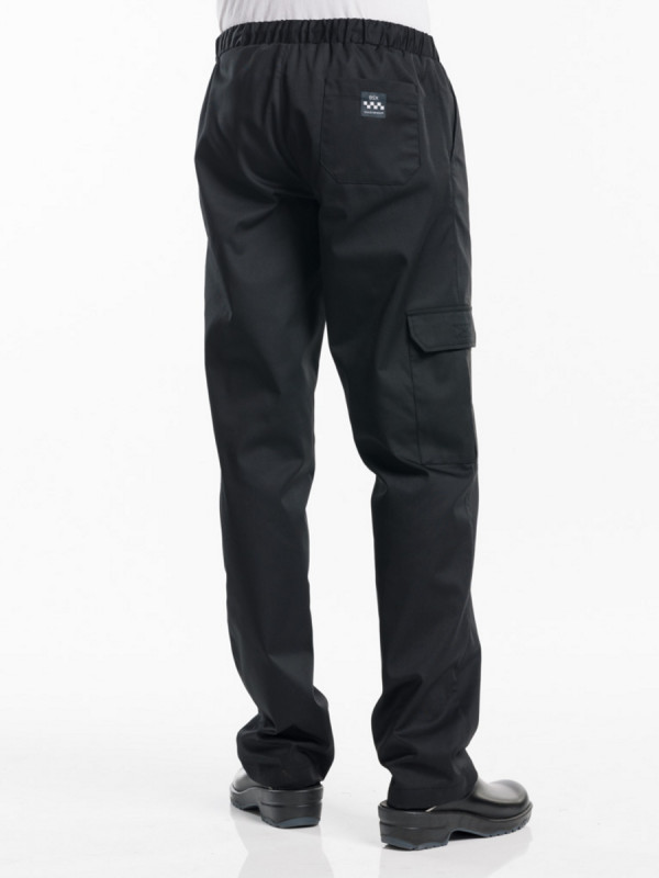 Pantalon de cuisinier noir XXL Baggy Chaud Devant