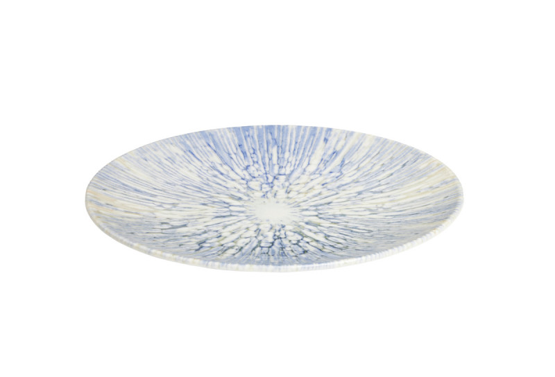 Assiette coupe plate rond bleu porcelaine Ø 20 cm Coral Essentials Collection