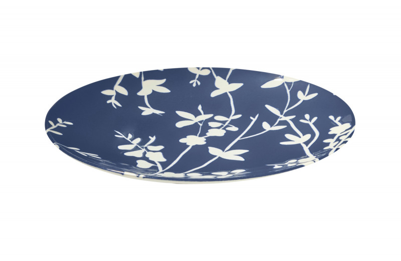 Assiette coupe plate rond bleu porcelaine Ø 26 cm Flora Essentials Collection