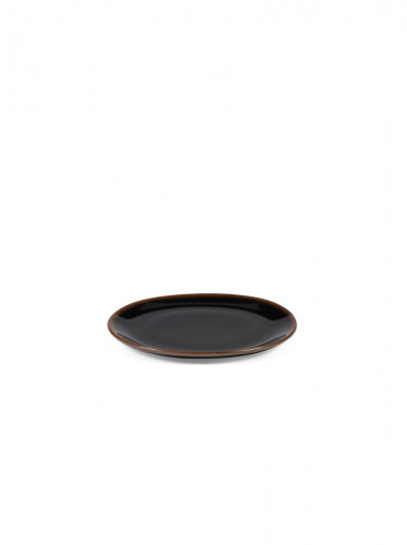 Assiette coupe plate ovale Brown grès émaillé 18x16 cm Out Of Lines Serax