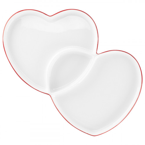 Assiette creuse double blanc porcelaine 29x26,4 cm Cliché Rak